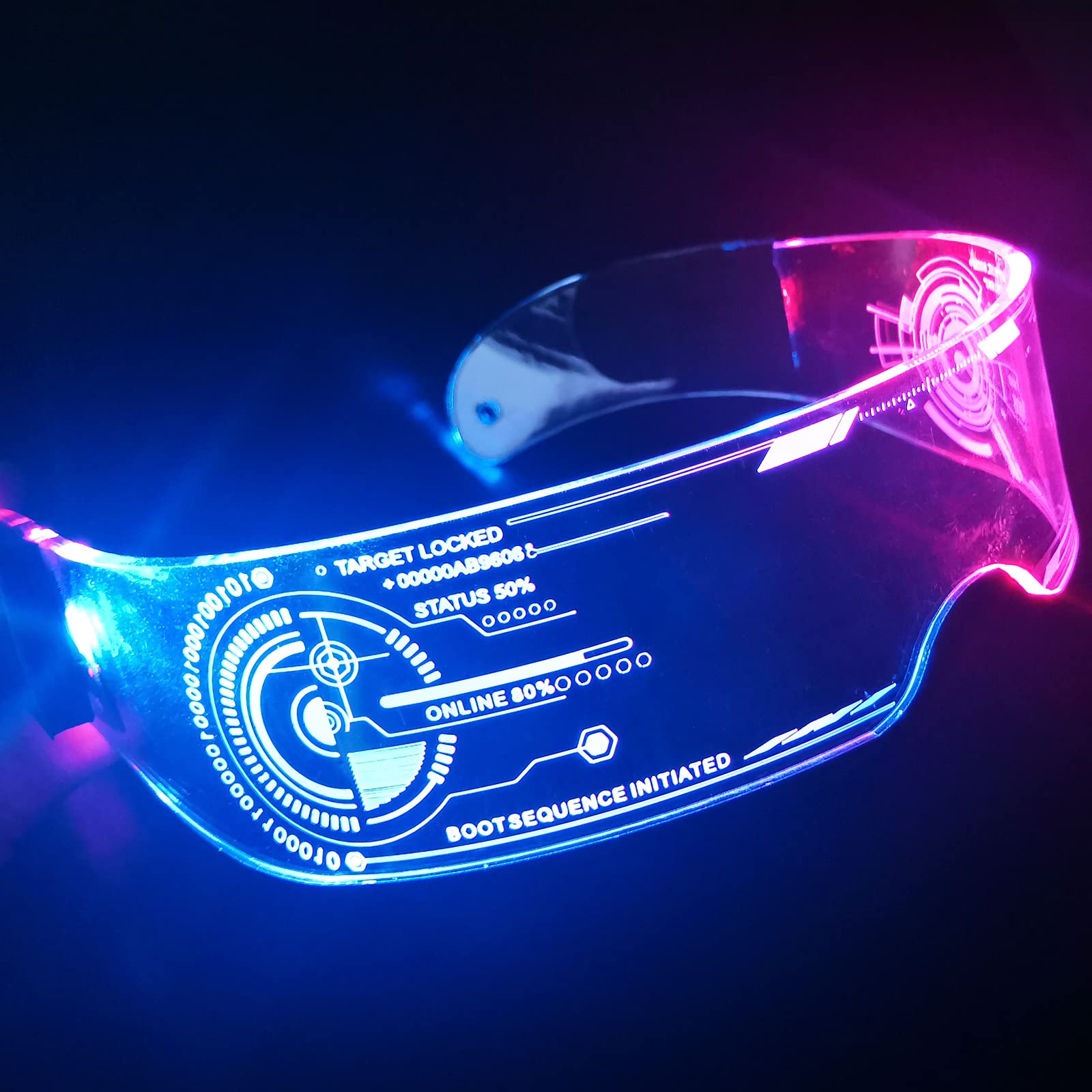 USB Rechargeable LED Light Up Glasses - 7 Color Changing Flashing Party Glasses for Halloween, Cosplay, Rave & Nightclub Events - Perfect for DJ Parties, Concerts and Festivals
