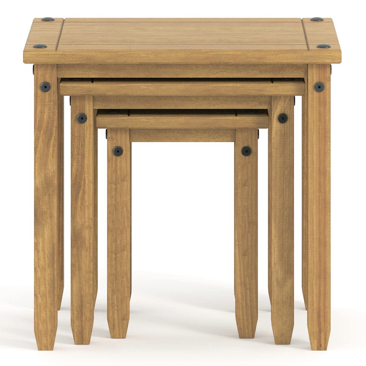 Modern Wood Nesting Coffee Tables Set of 3 - Small Side Tables for Living Room, Bedroom & Office - Space-Saving Multi-Level Brown End Tables - Perfect for Small Spaces, Home Decor & Coffee Table Styling