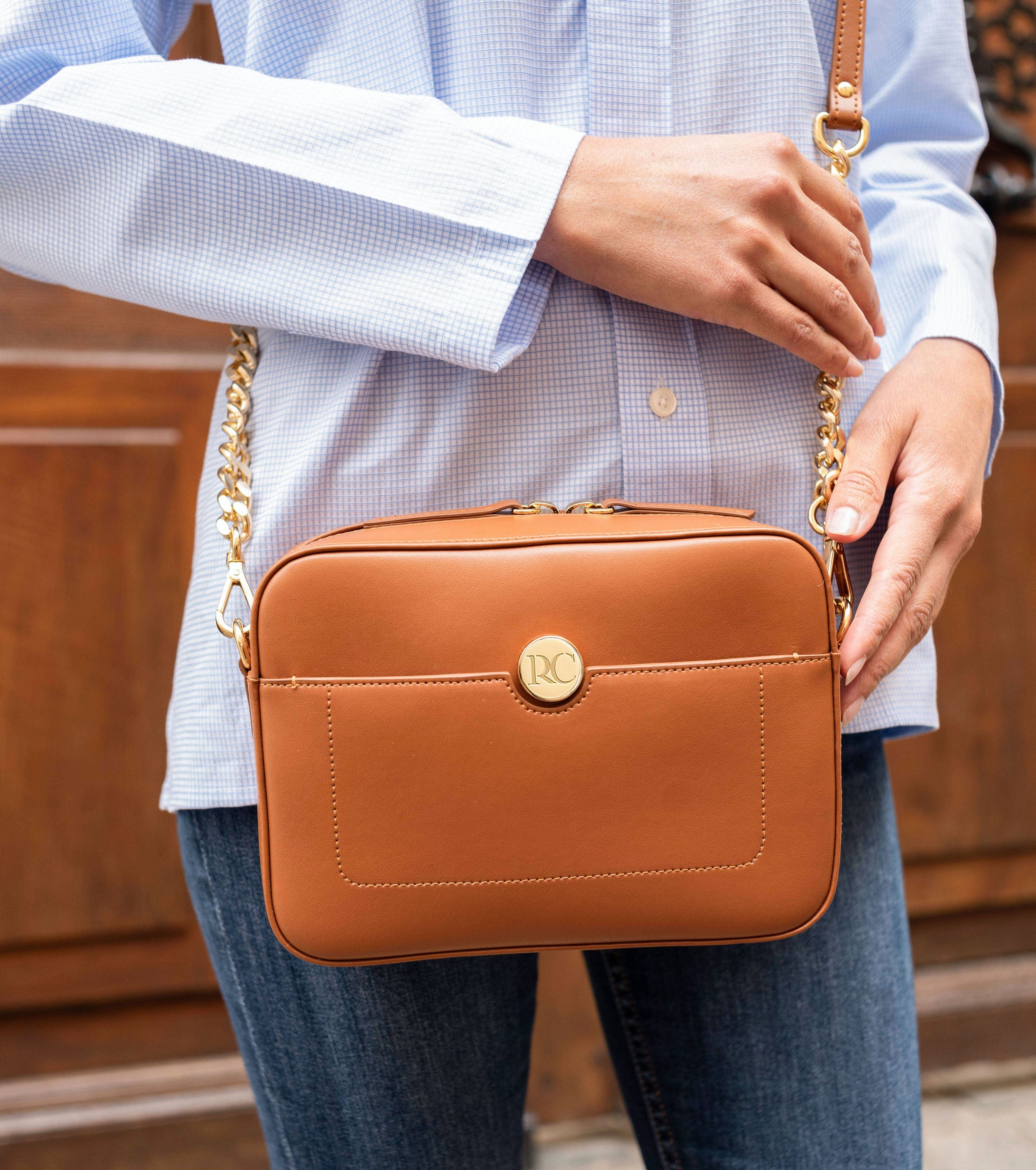 Nomad Vegan Leather Crossbody Bag for Apple Devices | Brown | Perfect for Travel, Work & Everyday Use