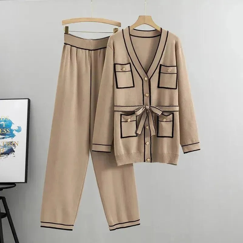 Comfortable Women's Casual Twill Two-Piece Outfit - Lounge Wear, Travel & Everyday Chic Style