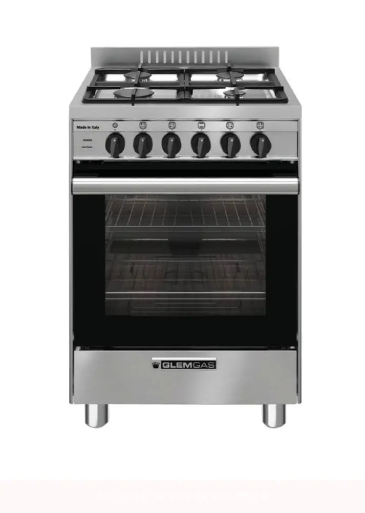 Glem GB534GE 53cm Stainless Steel Freestanding Dual Fuel Cooker - Gas & Electric Range for Home Kitchen Cooking, Baking & Roasting | Perfect for Apartments, Small Kitchens & Professional Chefs