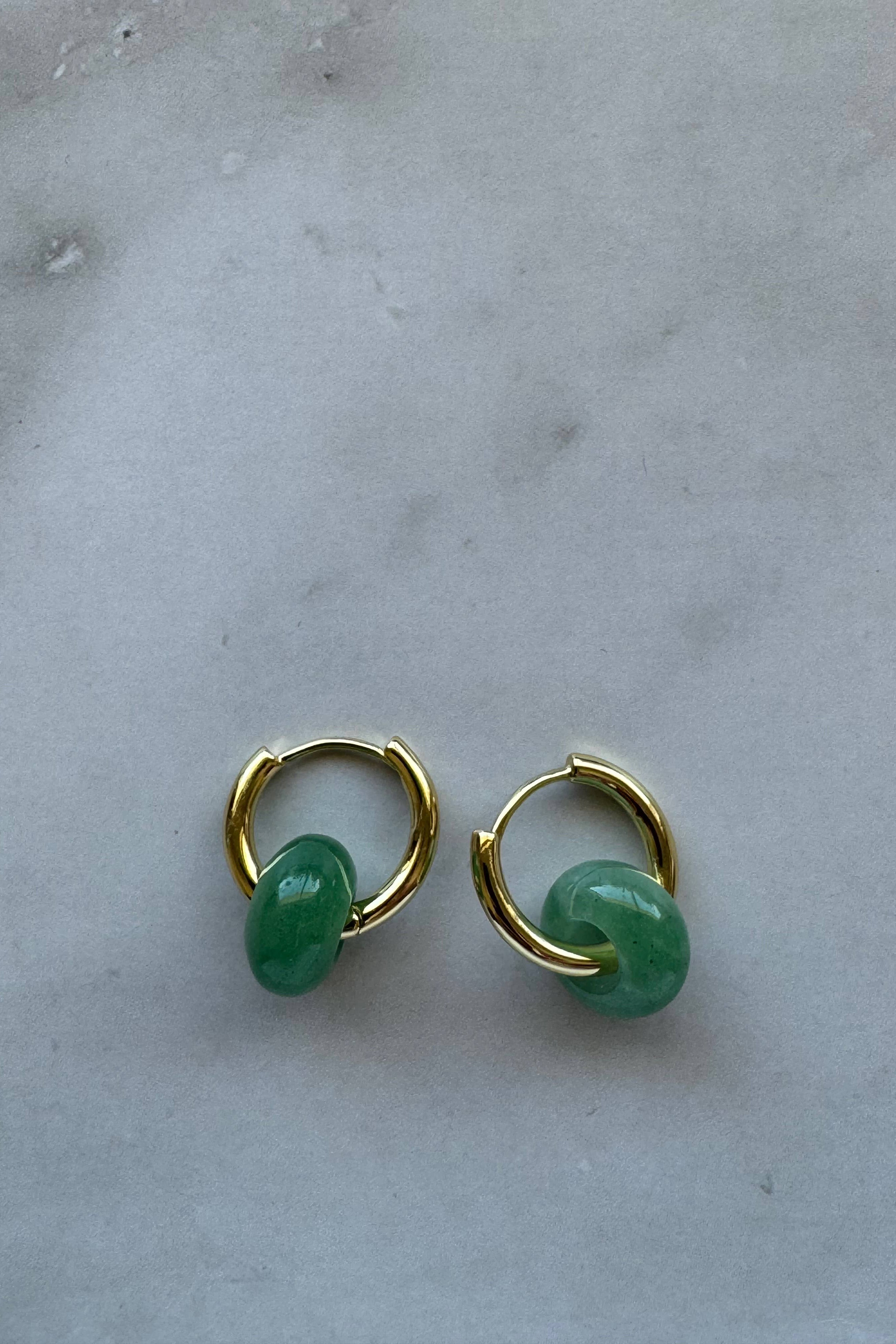 Green Aventurine Eva Earrings - Healing Crystal Jewelry for Women, Dainty Stud Earrings for Daily Wear, Gift for Her | Perfect for Meditation, Yoga & Spiritual Healing