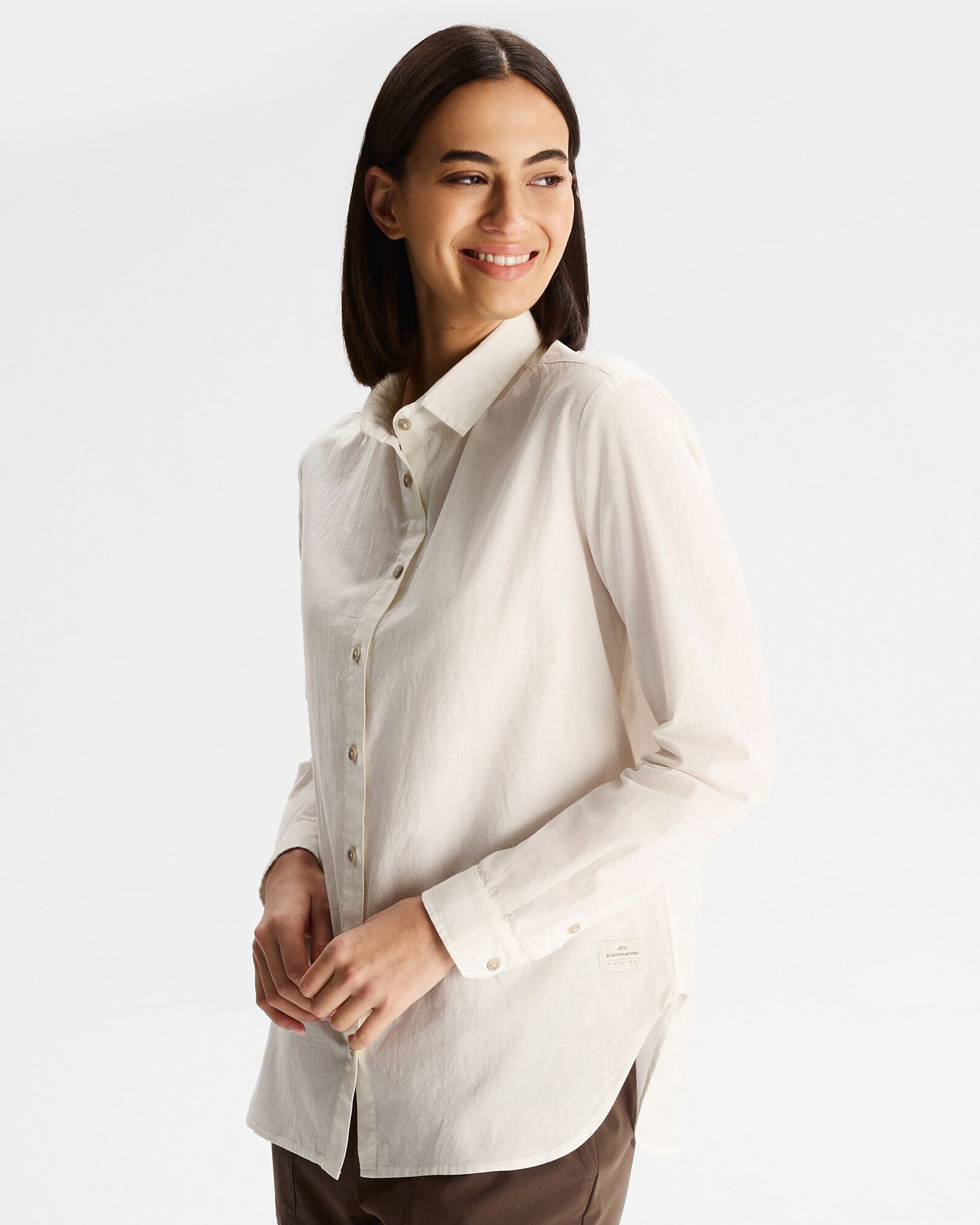 Women's Flaxton LT Long Sleeve Shirt - Breathable White Blouse for Work & Casual Wear | Office, Travel & Everyday Outfits