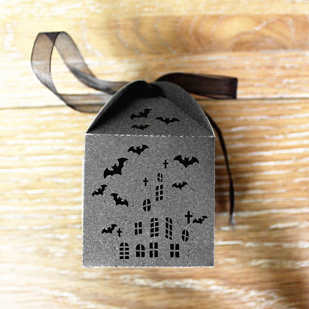 50pcs Bat Hollowed-out Candy Boxes - Halloween Party Favors & Wedding Treats for Gifts
