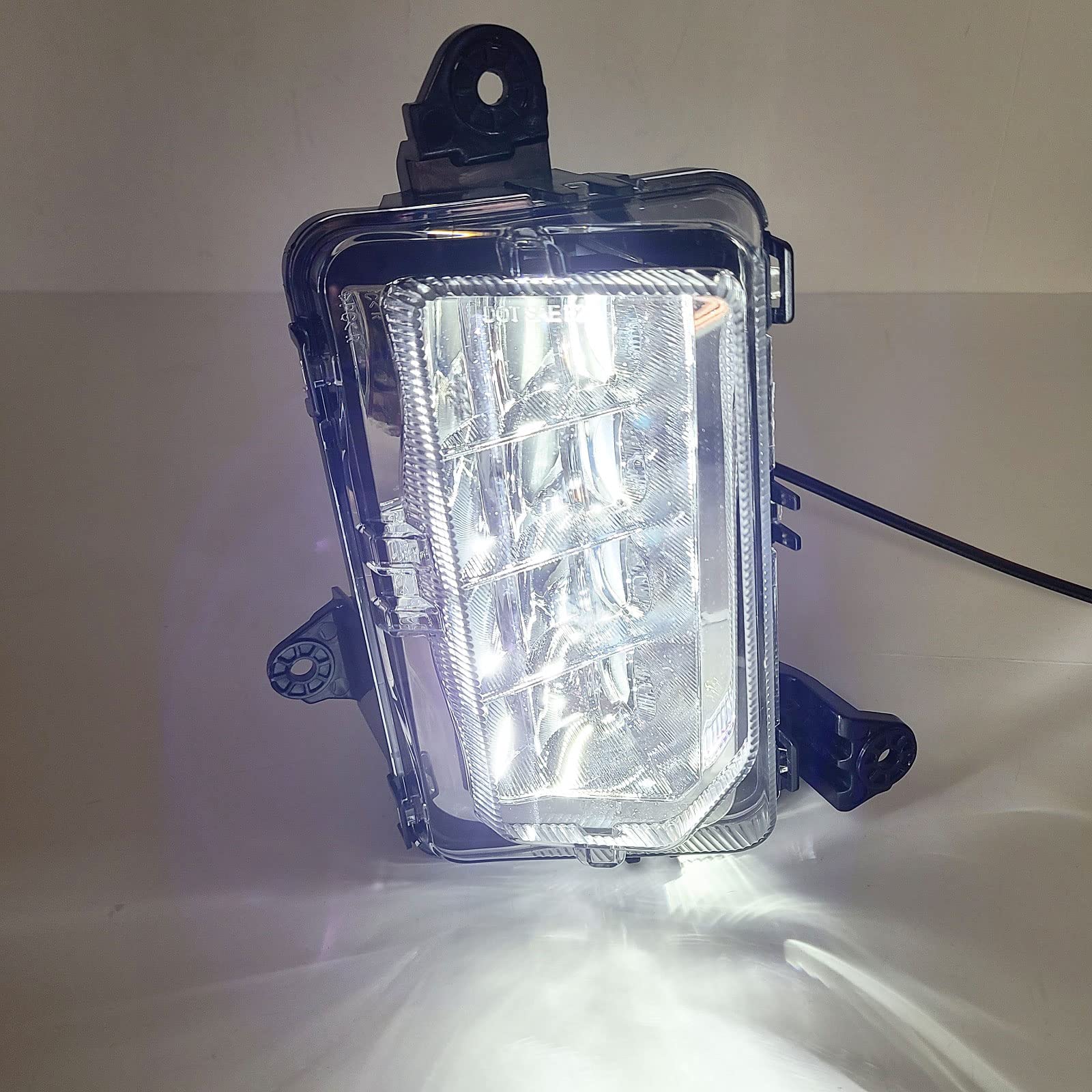 LEDIN Built-in LED Fog Lights for 2019-2021 GMC Sierra 1500 Denali/SLT/AT4 - OE Style Clear Lens with Chrome Bezels (Includes Switch, Wires & Relay) - Perfect for Night Driving & Off-Road Adventures