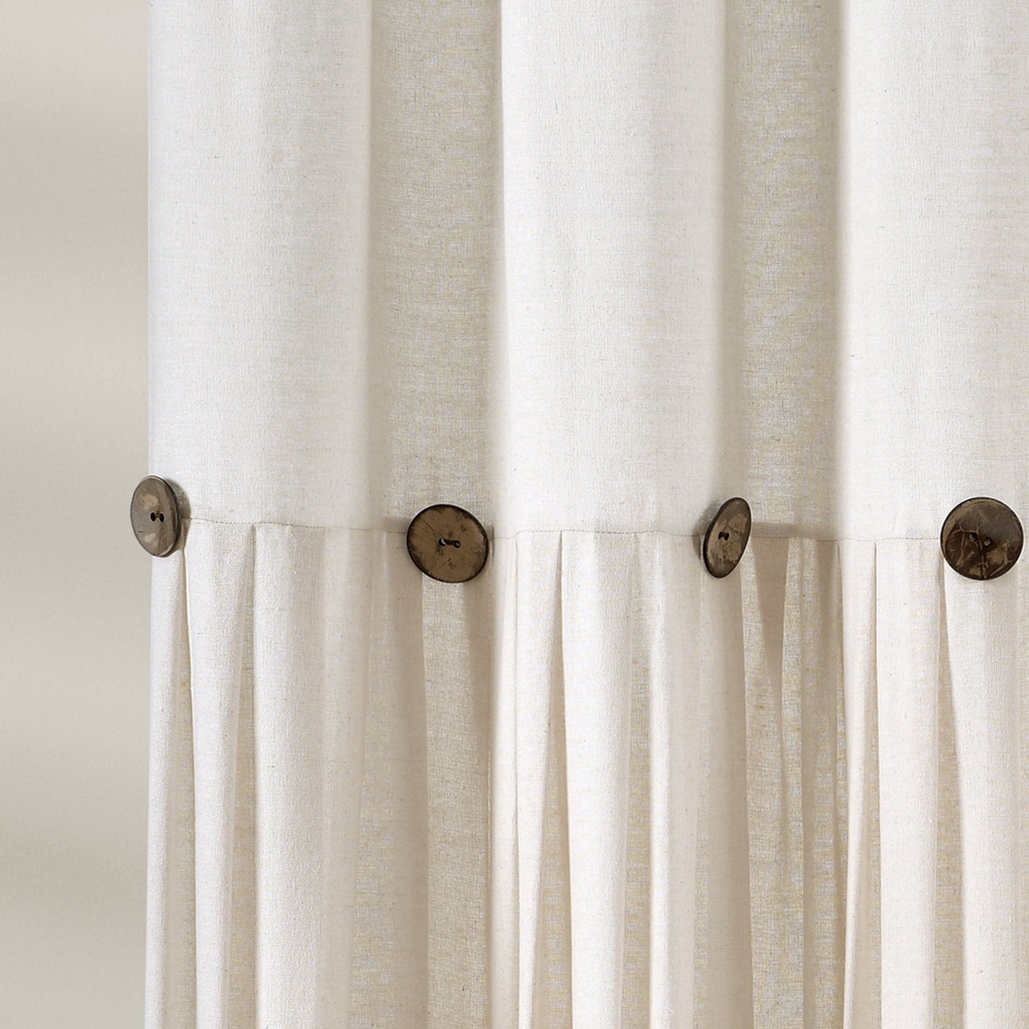 Linen Button Shower Curtain - Waterproof Bathroom Decor for Modern & Farmhouse Style - Perfect for Home, Apartment, and Spa Use