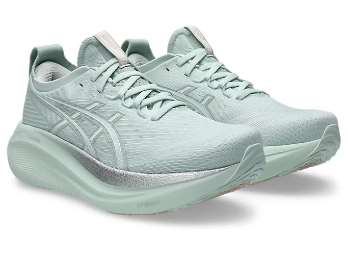 ASICS Gel-Nimbus 27 Women's Running Shoes (B Width) - Pure Aqua/White | Cushioned Road Running & Gym Workout Shoes for Women