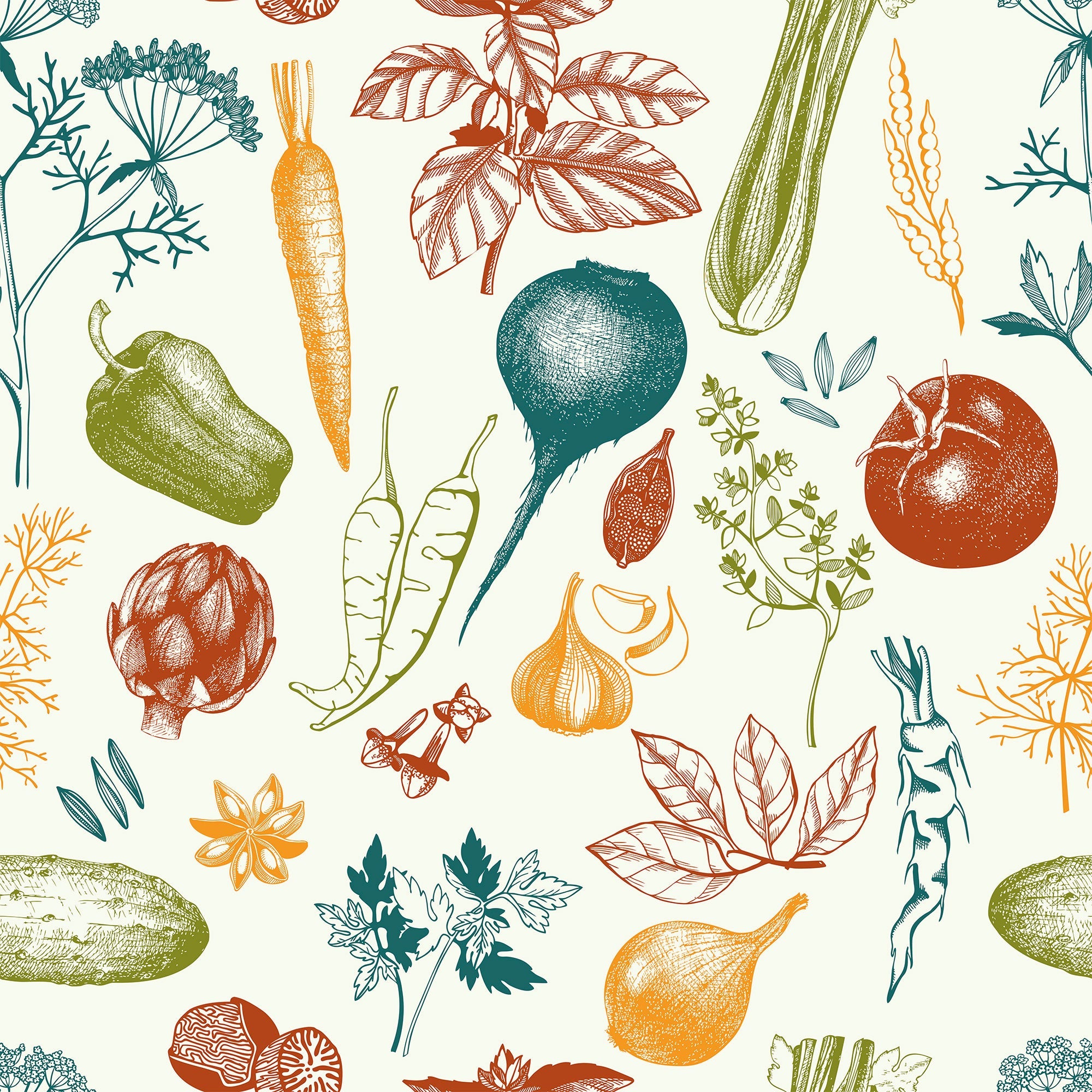 Red and Orange Kitchen Wallpaper Sample - Peel and Stick Removable Wallpaper for Home Decor, Backsplash, Accent Wall | Waterproof & Easy to Install