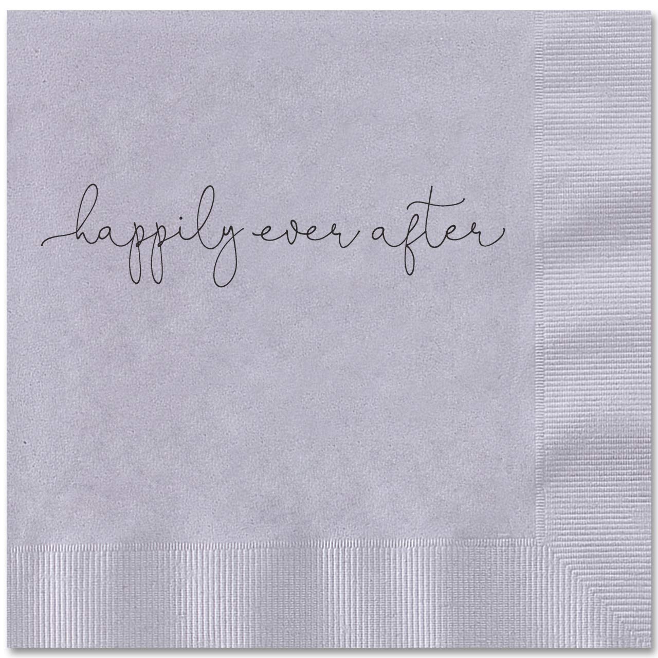 Personalized Beverage Napkins - 100 Silver Grey 3-Ply Cocktail Napkins with Foil Option | 4.75