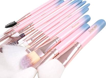 Professional 12-Piece Makeup Brush Set with Storage Barrel - Soft Pink for Flawless Foundation, Contouring & Eyeshadow Application | Perfect for Travel & Everyday Makeup