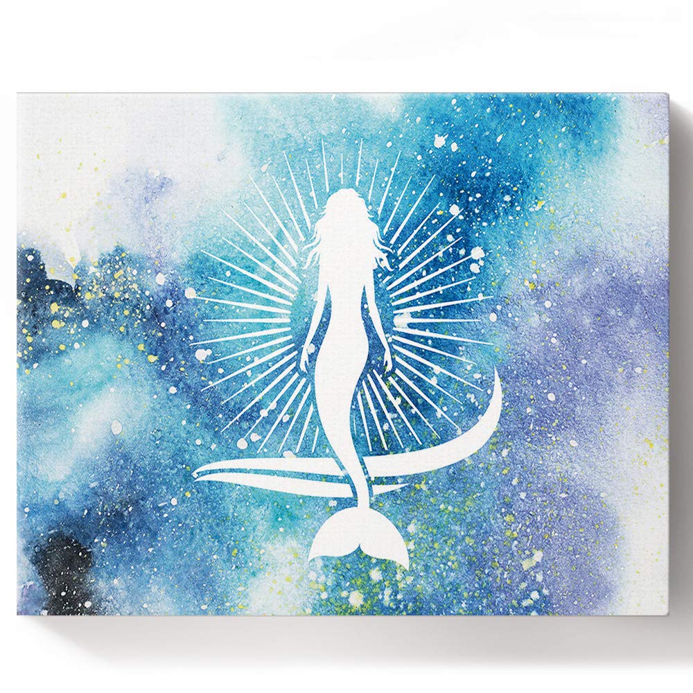 DIY Mermaid Paint by Numbers Kit for Kids - 12x16 Inch Ocean Art for Home Decor