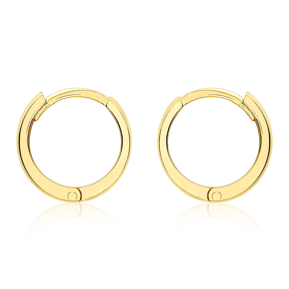 9ct Yellow Gold 8mm Polished Huggy Earrings for Women - Elegant Huggie Hoop Earrings for Everyday Wear, Date Night & Special Occasions