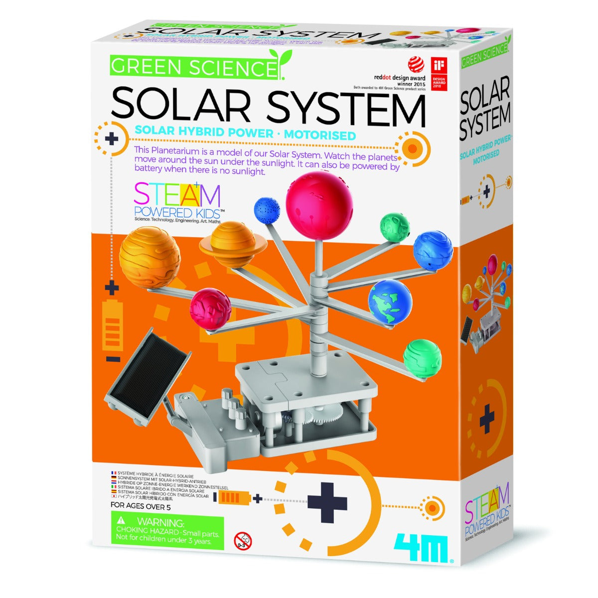 4M Green Science Solar System Motorised Kit - DIY Educational STEM Toy for Kids, Build & Explore Planets - Perfect for Science Projects & Space Learning at Home or School