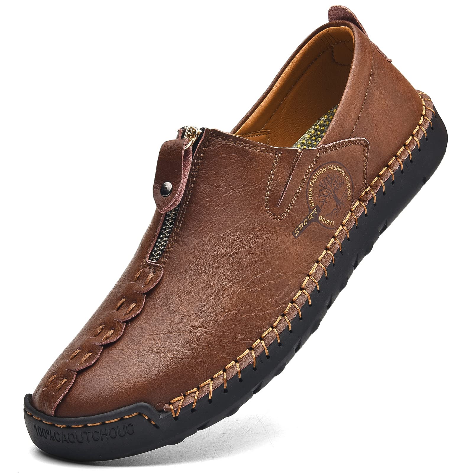 **Men's Casual Leather Slip-On Shoes – Breathable & Comfortable Walking Shoes for Men | Perfect for Work, Travel & Everyday Wear**