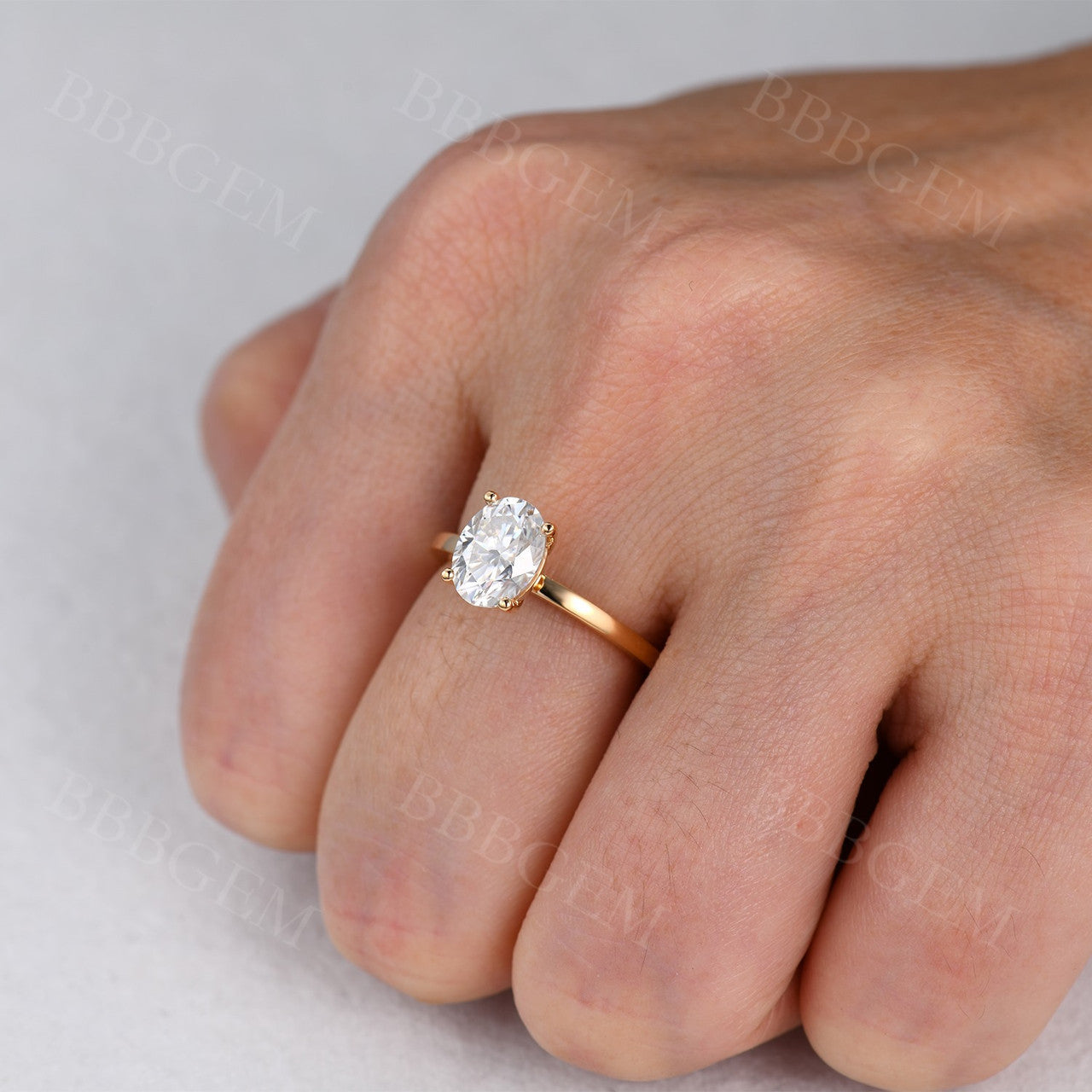 Forever One Moissanite Oval Engagement Ring 6x8mm 1.5 Carat Solitaire in 14K/18K Rose Gold - Durable & Sparkling Wedding Jewelry for Proposals, Anniversaries & Special Occasions