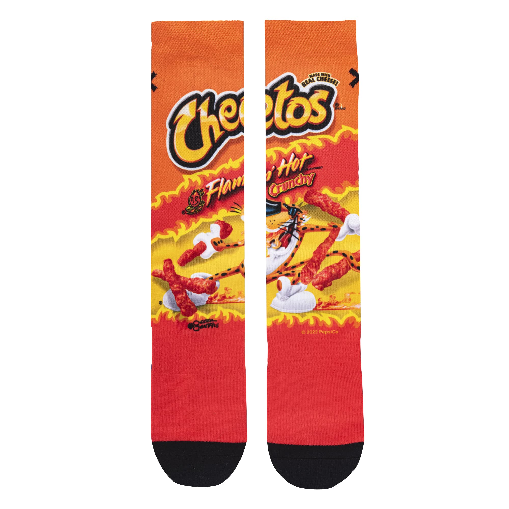 Funny Men's Crew Socks with Nacho, Doritos & Cheetos Prints - Odd Sox Novelty Snack-Themed Socks for Casual Wear, Gifts & Pop Culture Fans