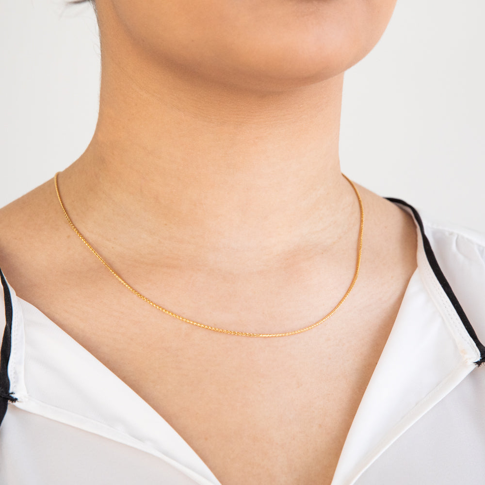 9ct Yellow Gold 50cm Wheat Chain Necklace 30 Gauge with Extender - Elegant Jewelry for Women, Perfect for Everyday Wear, Gifts & Special Occasions