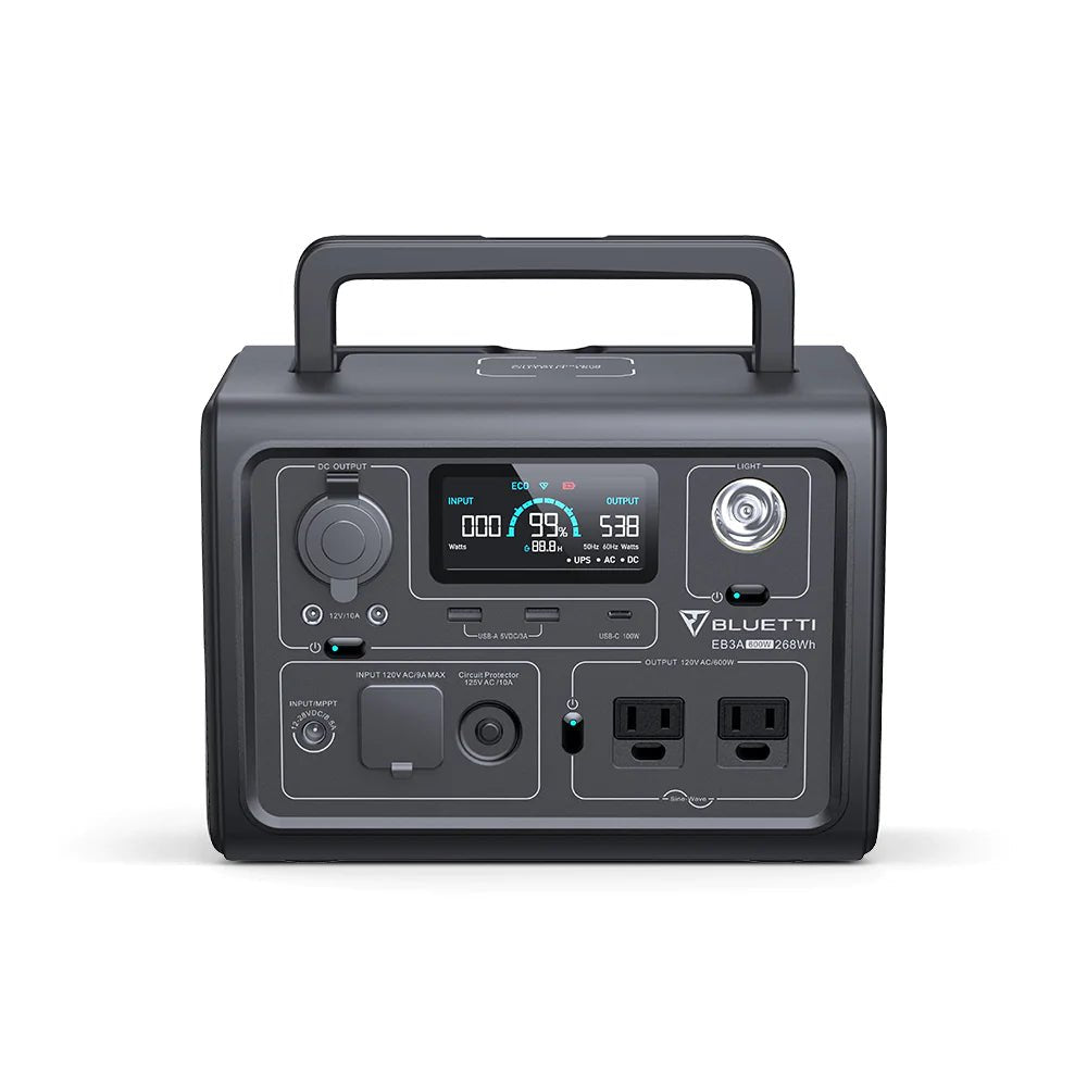 BLUETTI EB3A 600W 268Wh Portable Power Station - Solar Generator for Camping, RV, Emergency Backup & Outdoor Adventures