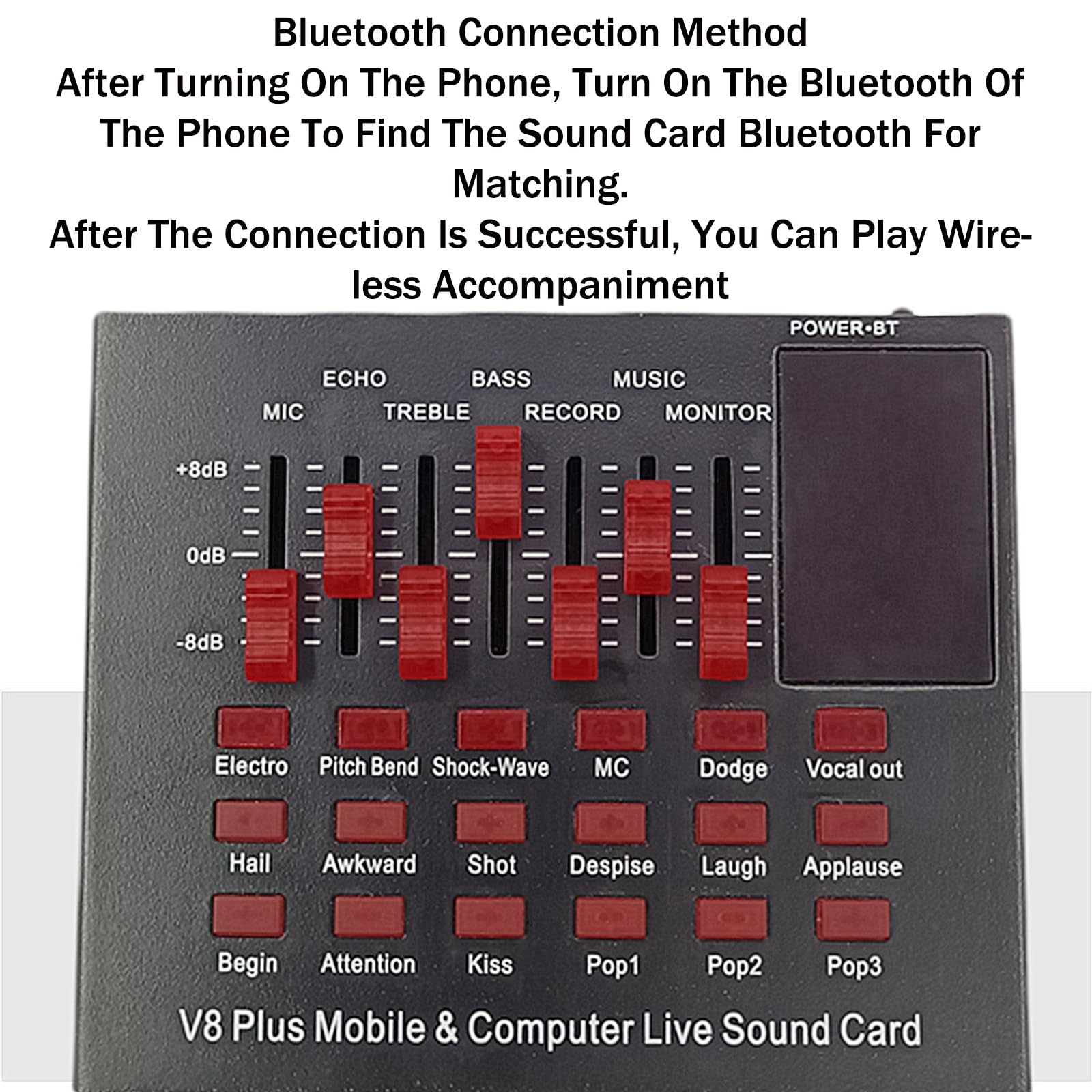 QIeAny Rechargeable USB Sound Card with 12 Voice Effects - Portable Audio Mixer for Live Streaming, Podcasting & Gaming - Compatible with PC, Mobile & Laptop (12-Hour Battery Life) - Perfect for TikTok, YouTube & Discord Voice Changer