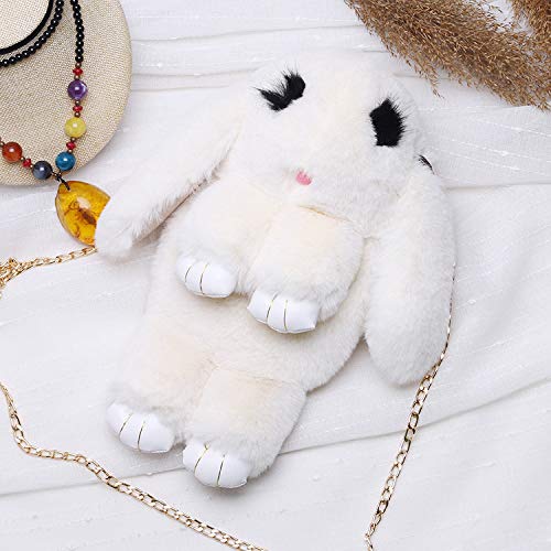 Luxury Faux Rabbit Fur Crossbody Bag for Women - Stylish Shoulder Purse for Party, Dinner & Evening Out - Soft Vegan Leather Handbag