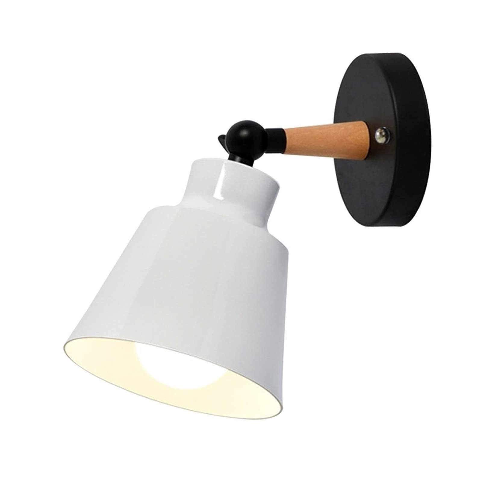 OZZKI Modern Nordic Wall Sconce Lamp - E27 Edison Bulb Fixture, Copper Holder, Macaron Color Options (White) - Perfect for Bedroom Reading Light, Hallway Lighting, Corridor & Aisle Illumination