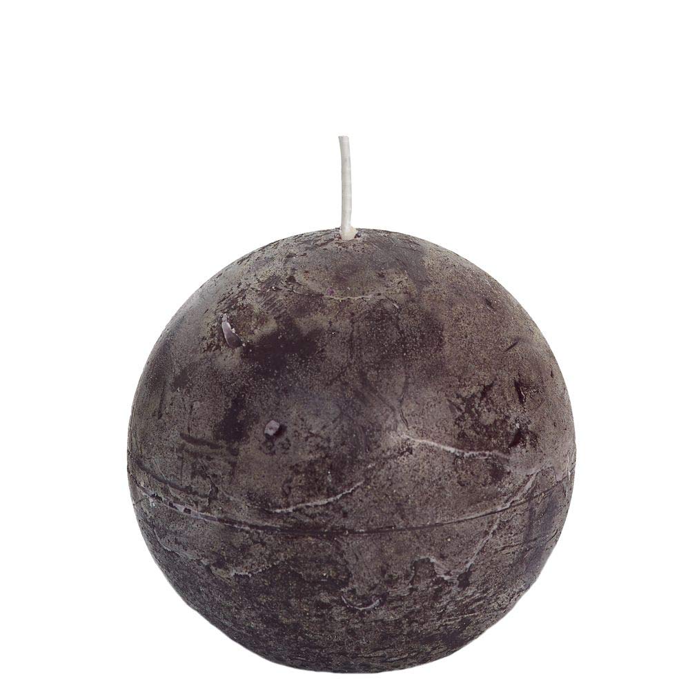 6 Pack Unscented Rustic Ball Candles - 80mm Diameter x 80mm Height, Warm Brown Paraffin Wax - Perfect for Wedding Centerpieces, Farmhouse Decor & Cozy Home Ambiance