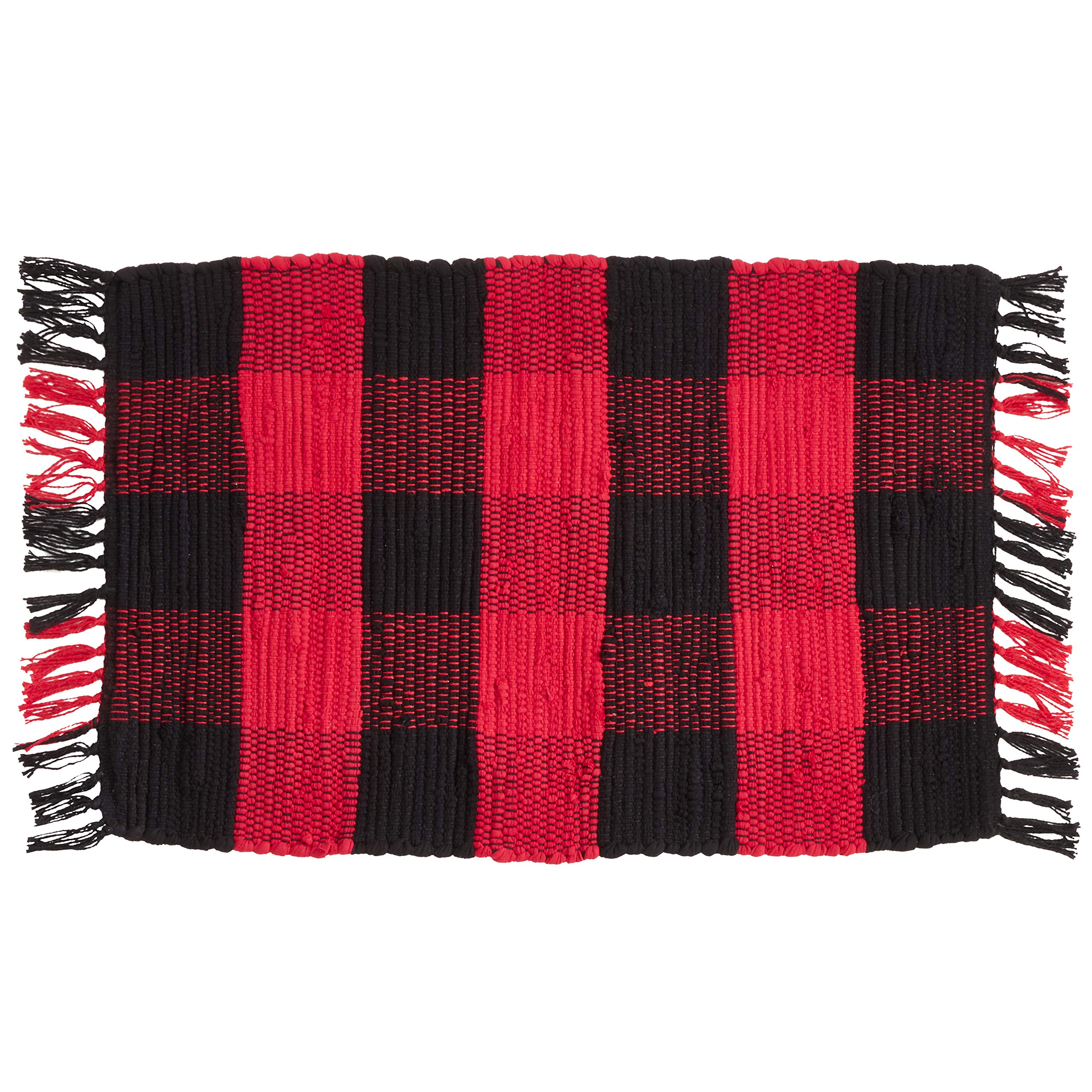 Buffalo Plaid Chindi Placemats Set of 4 - Rustic Cotton Table Mats for Dining Room, Kitchen & Holiday Decor - Perfect for Thanksgiving, Christmas & Farmhouse Style Tables