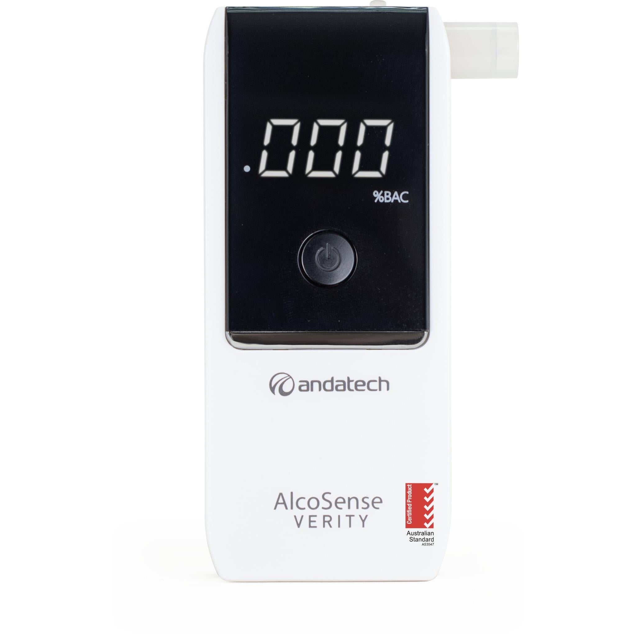 Andatech Alcosense Verity Personal Breathalyser (White) - Accurate Portable Alcohol Tester for Home, Office & Travel Use