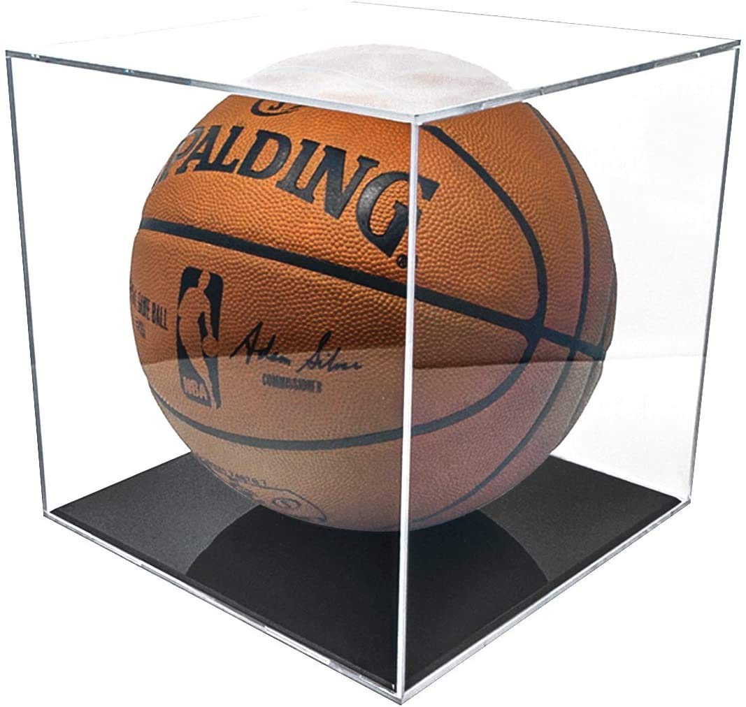 UV Protected Autographed Basketball Display Case - Square Clear Memorabilia Holder Box for Collectibles | Perfect for Showcasing Signed Basketballs in Home, Office, or Man Cave