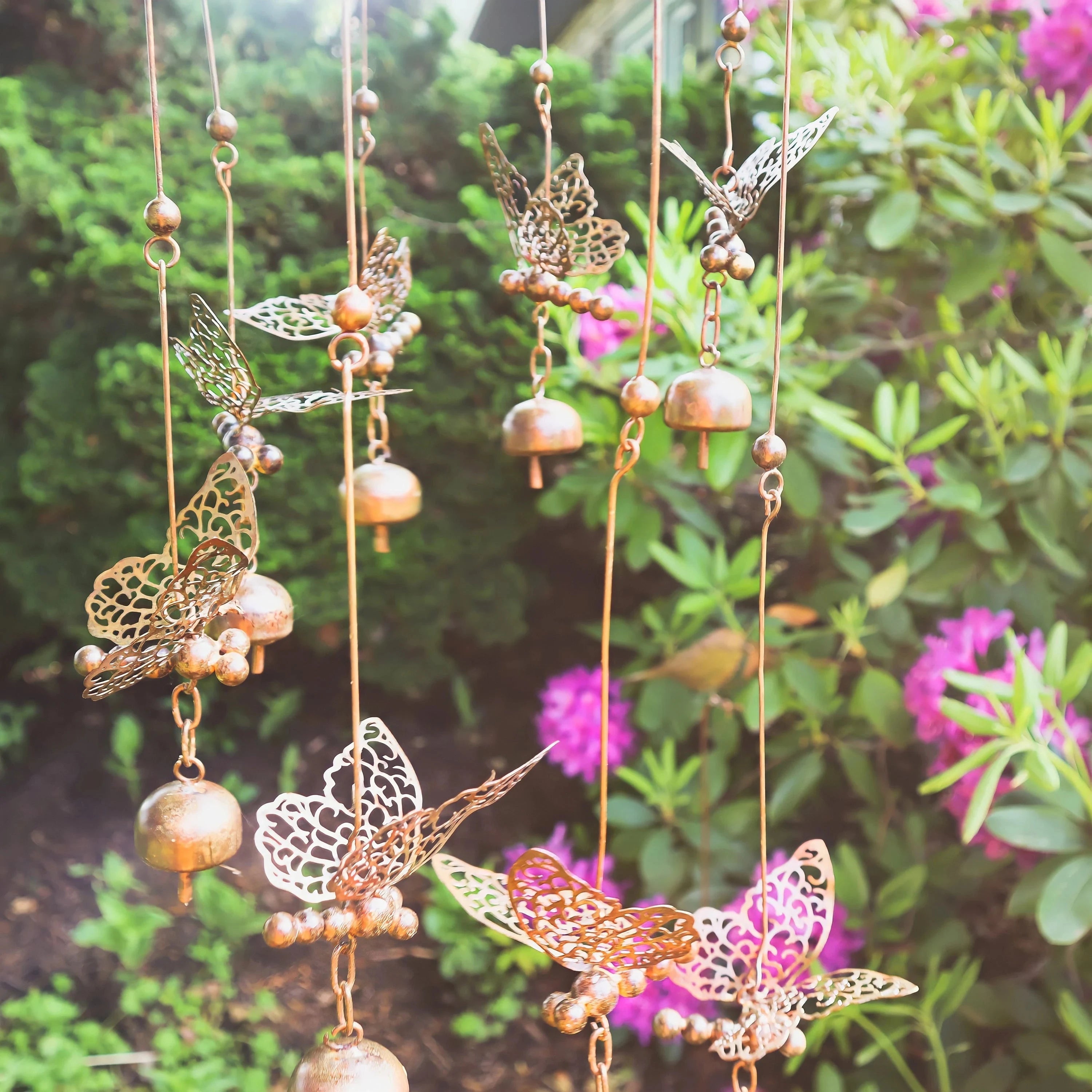 Butterfly Bells Wind Chime - Handmade Outdoor Garden Decor for Patio, Balcony, and Backyard - Soothing Wind Sounds for Relaxation