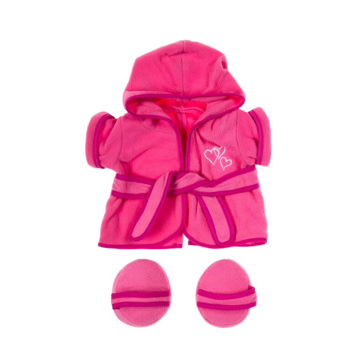 Soft Pink Plush Robe & Slippers Set for Teddy Bears & Stuffed Animals - Cozy Bathrobe Outfit Fits 14-18 Inch Plush Toys (Great for DIY Bear Making, Birthday Gifts & Nursery Decor)