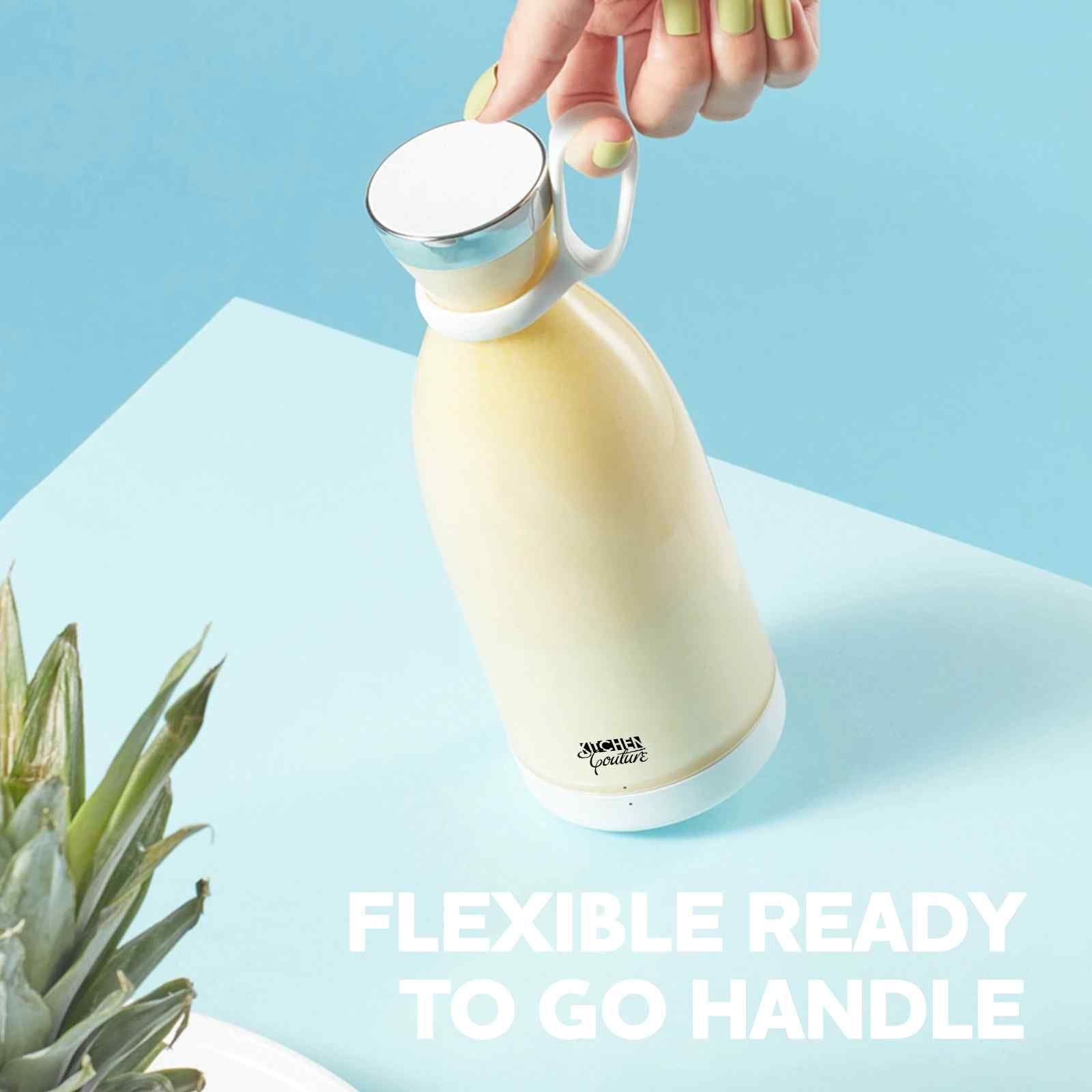 Portable Electric Blender - Handheld Mixer & Shaker for Smoothies, Protein Shakes & Meal Prep | Kitchen Couture Fusion Design in Pink | Perfect for Gym, Office & Travel