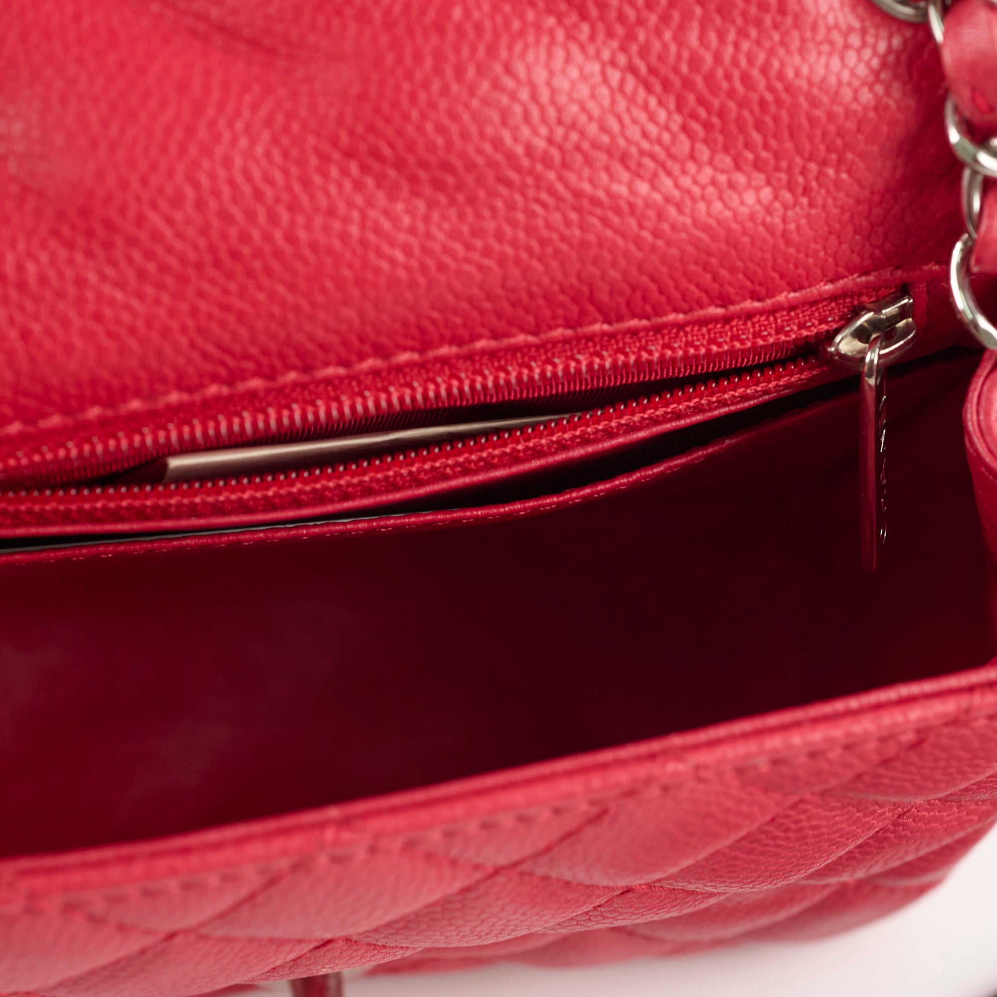 Chanel Caviar Leather Mini Square Flap Bag in Red - Perfect for Evening Parties, Date Nights & Luxury Fashion Accessories