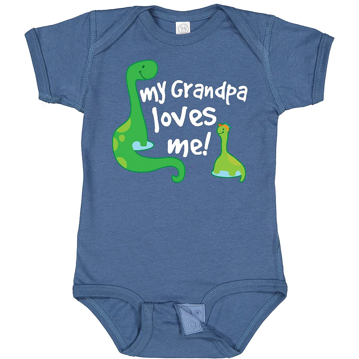 Inktastic My Grandpa Loves Me Dinosaur Baby Bodysuit - Cute Dinosaur Print Onesie for Infants & Toddlers - Perfect for Family Photos, Playdates & Grandparents Day Gifts