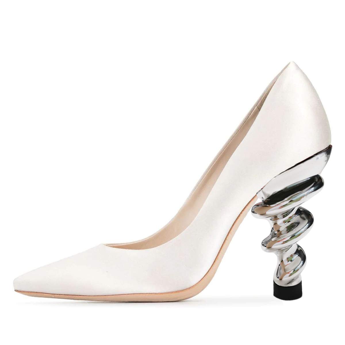 YDN Women's Sexy Spiral High Heel Pumps - Pointed Toe Slip-On Dress Shoes for Office & Evening Parties | Comfortable Work Heels for Professional Women