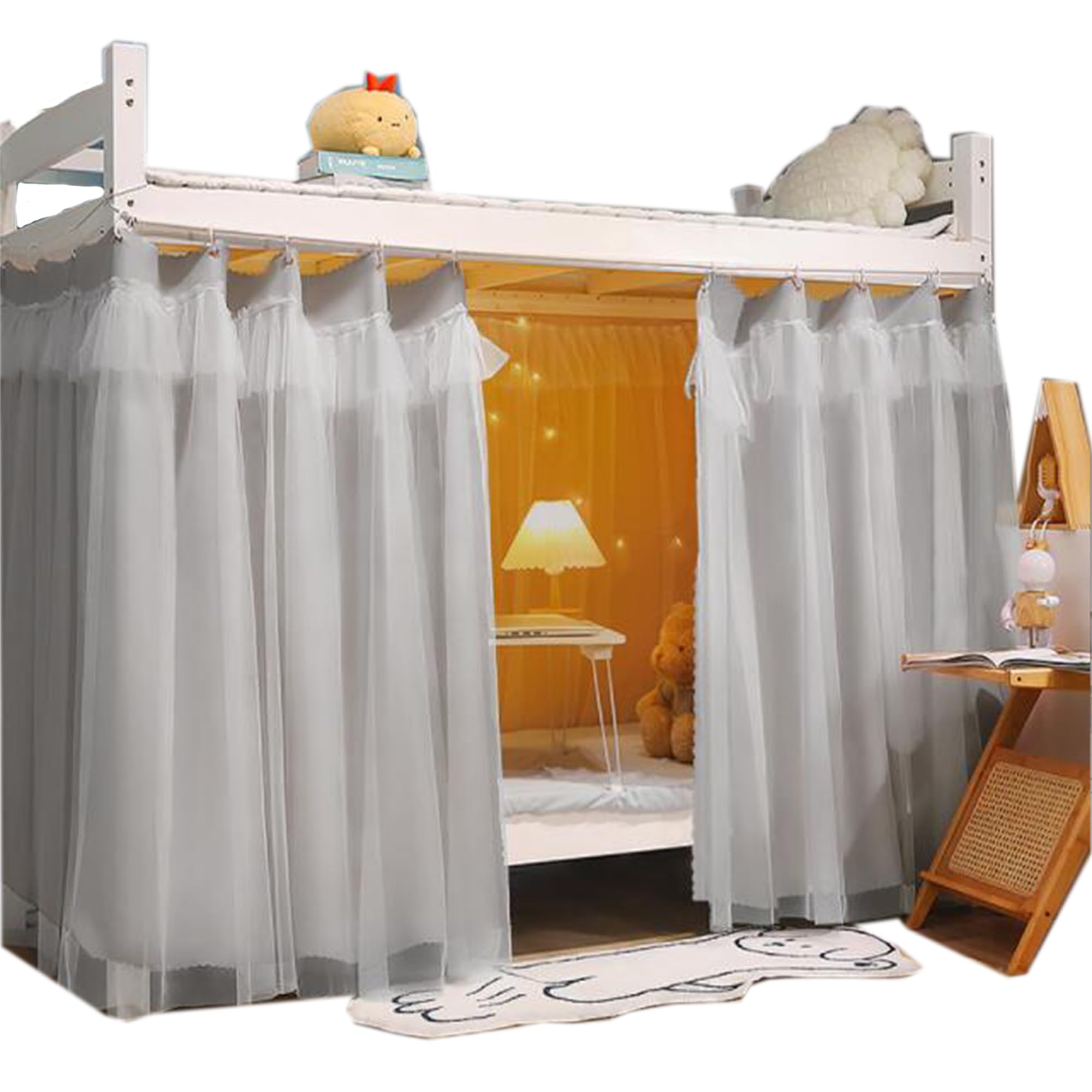 Blackout Bed Canopy for Dorm & Home - Thick Solid Fabric Bunk Curtains for Single Sleeper - Perfect for Privacy & Light Blocking in College Dorms, Apartments, and Bedrooms