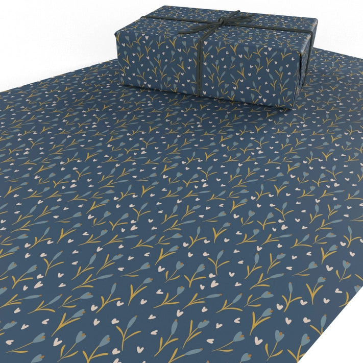 Premium Blue Typha Wrapping Paper - Eco-Friendly Gift Wrap for Birthdays, Weddings & Holidays - Sustainable Natural Fiber Decorative Paper for DIY Crafts, Party Decorations and Present Packaging