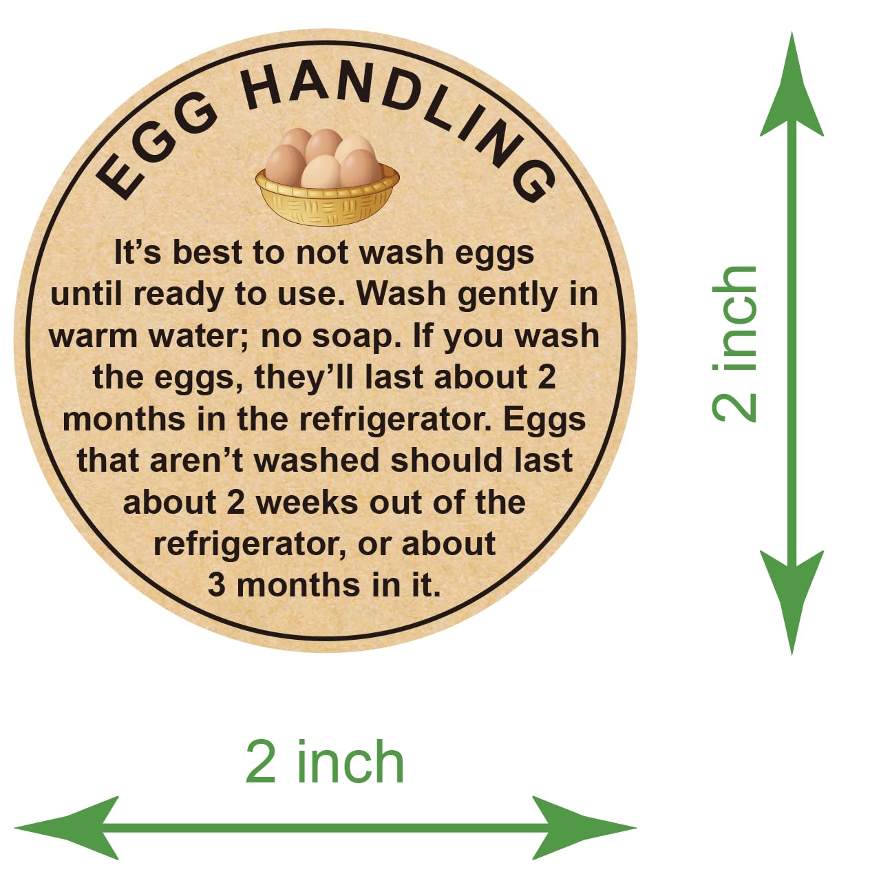 2 Inch 300 PCS Farm Fresh Egg Stickers - Premium Egg Carton Labels for Farmers Market, Organic Produce & Fresh Eggs - Perfect for Egg Packaging, Grocery Stores & Farm Stands