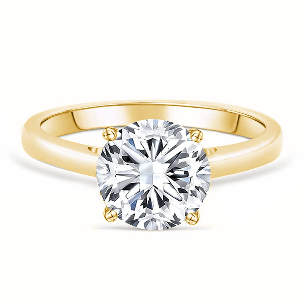 1 Carat Moissanite Solitaire Engagement Ring for Women - Classic Round Cut 925 Sterling Silver, 10K/14K/18K Gold Wedding Band - Anniversary Promise Ring with Custom Text Engraving - Perfect for Proposals, Weddings & Special Occasions
