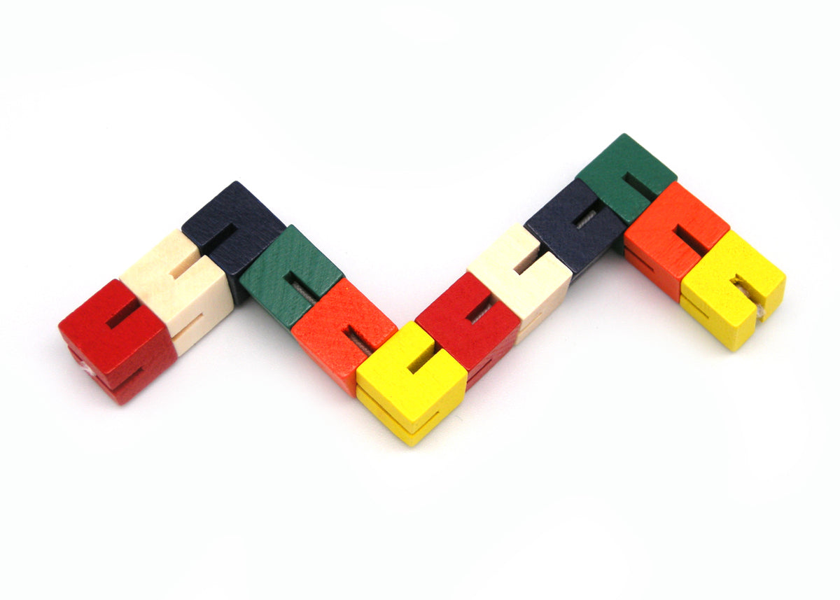 Kaper Kidz Wooden Twist and Lock Block Fidget Toy - Stress Relief Sensory Toy for Kids & Adults - Perfect for ADHD, Anxiety, and Classroom Focus
