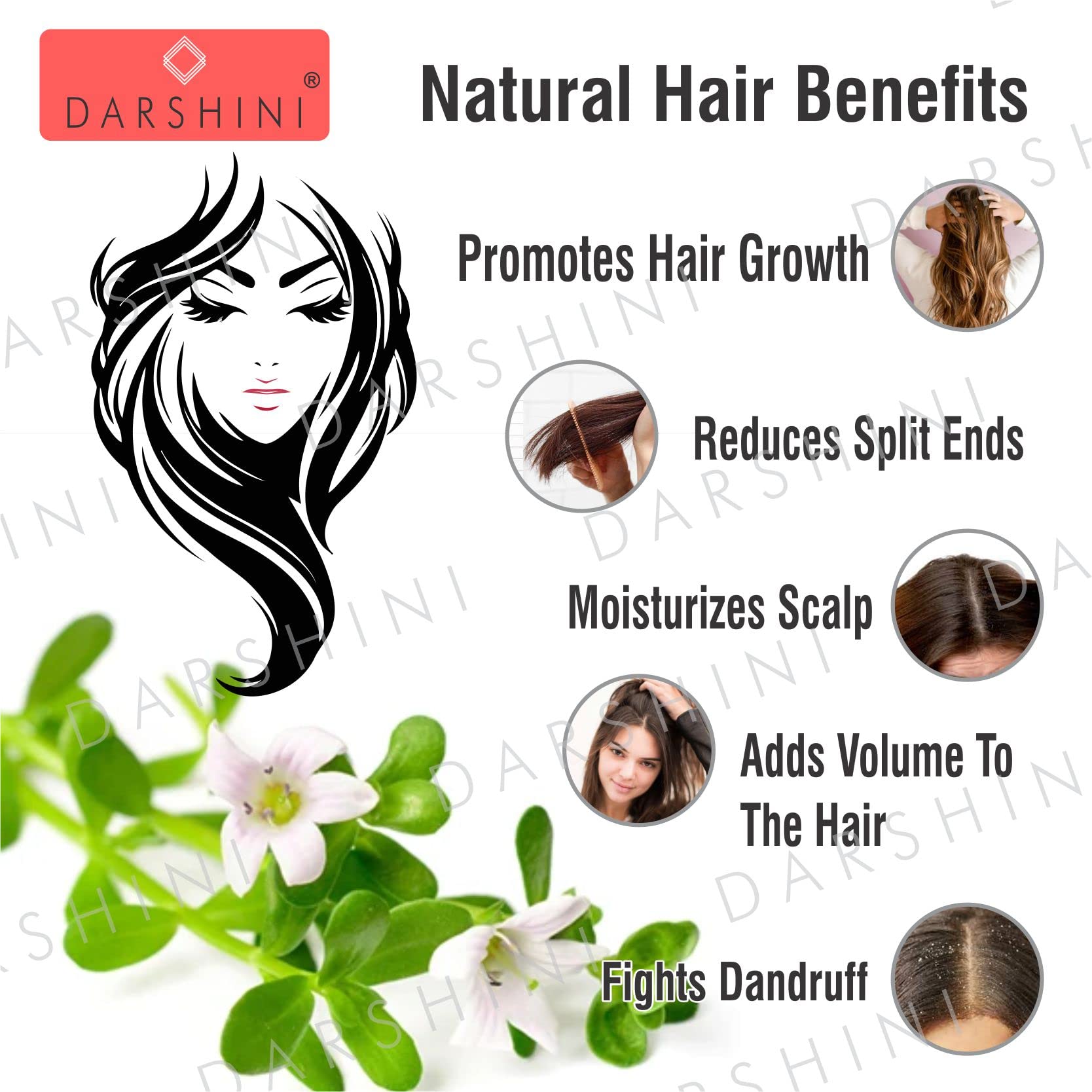 Darshini Brahmi Powder (Bacopa Monnieri Powder) 200g - Natural Hair Cleanser & Skin Care Supplement for Healthy Hair Growth & Glowing Skin - Perfect for Ayurvedic Beauty Routines & Holistic Wellness