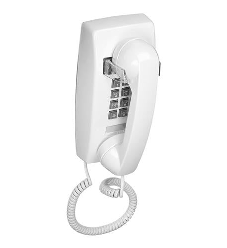255415 VBA 20M White Volume Wall Phone with Long Cord - Ideal for Home, Office, and Kitchen Use
