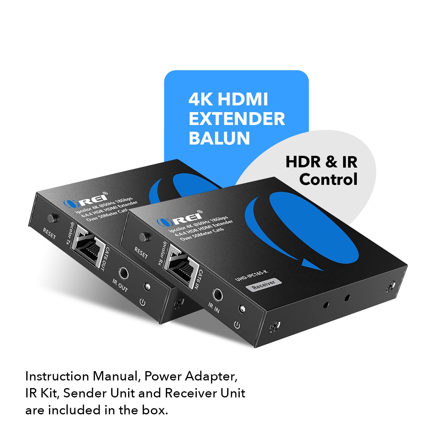 4K@60Hz HDMI Extender Over Cat6 Cable - 230ft UHD Video & Audio Transmission - IPC165 K for Home Theater, Gaming & Conference Rooms