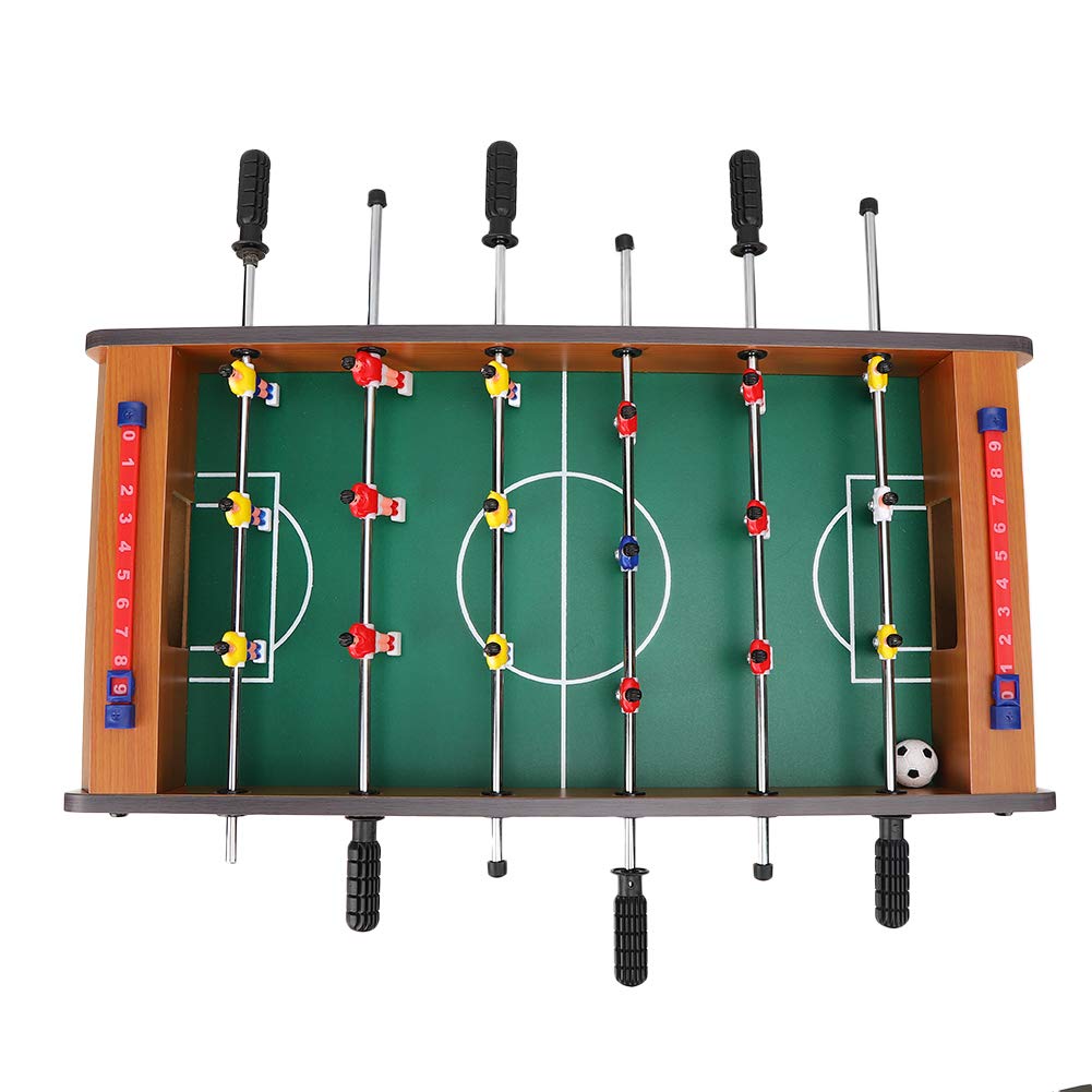 Portable Wooden Foosball Table - Mini Tabletop Soccer Game Set for Adults & Kids - Perfect for Home Game Rooms, Parties & Office Entertainment - Includes Accessories (Wood Color)