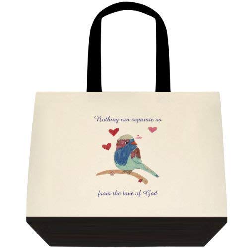 Custom Design Canvas Bird Hearts Shoulder Tote Handbag - Large Size Women's Fashion Bag for Work, Travel & Shopping