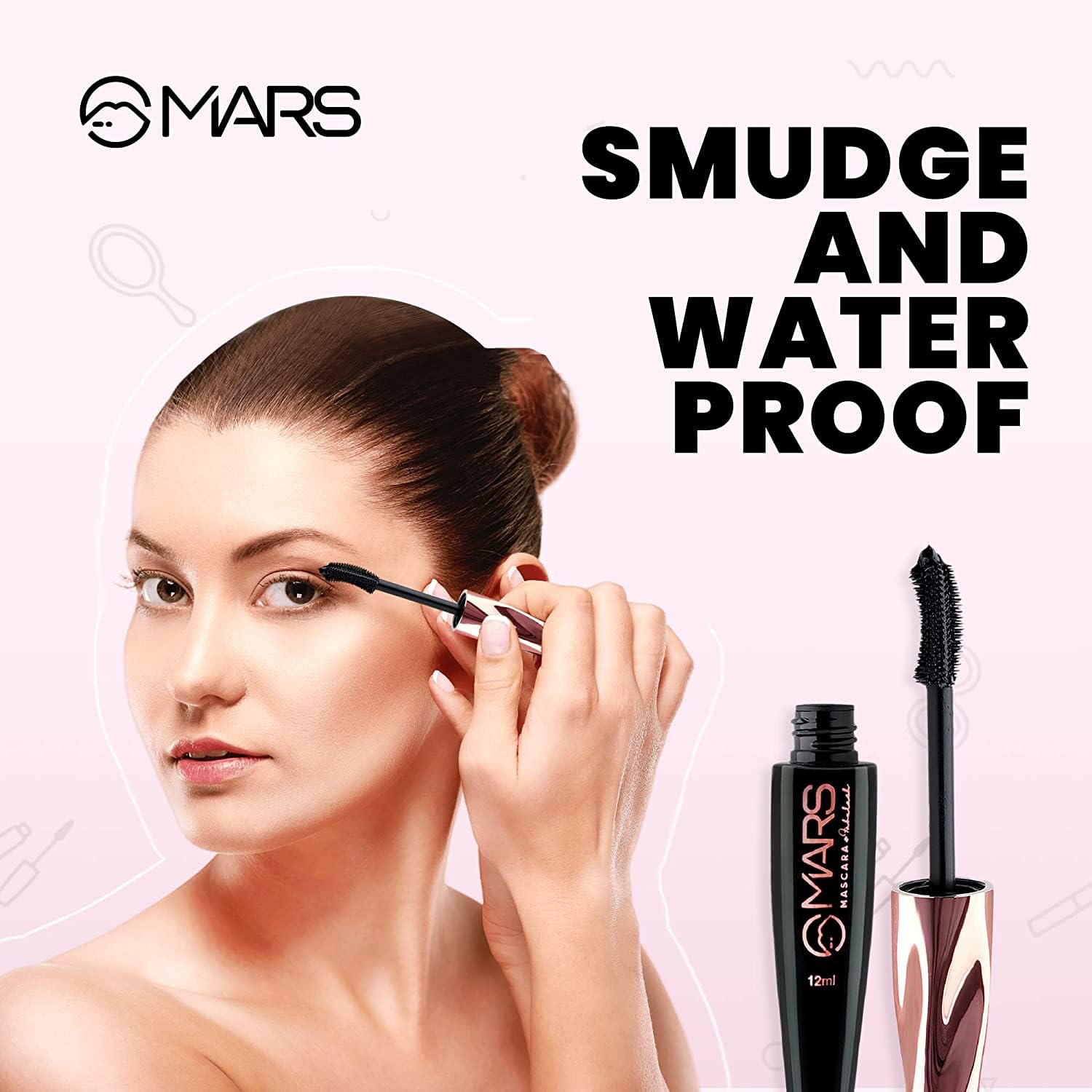 MARS Fabulash Volumizing Mascara - 18H Waterproof & Smudge-Proof with Jet Black Color (12ml) | Perfect for Daily Wear, Night Out & Special Occasions