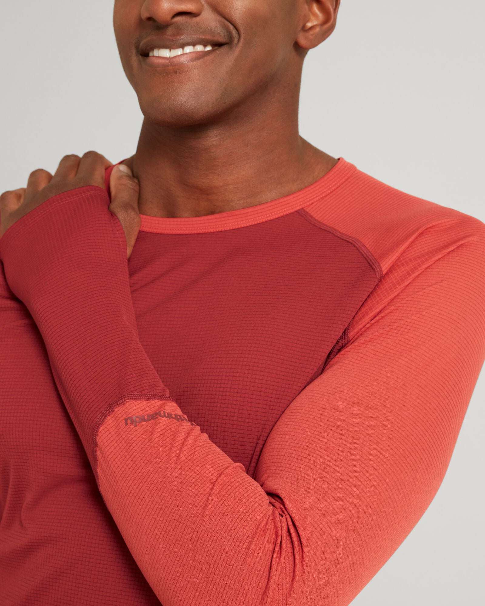KMDAction Men's Long Sleeve Thermal Shirt - Warm Spice/Umber Color - Perfect for Hiking, Camping & Winter Outdoor Activities
