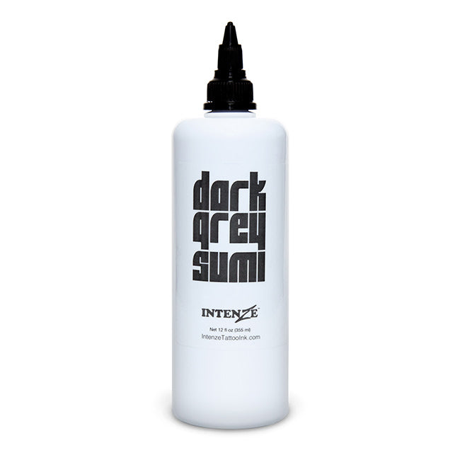 Dark Gray Sumi Wash Ink - Intenze Professional Japanese Tattoo Ink for Artists - 12oz Bottle - Perfect for Tattooing, Calligraphy & Traditional Japanese Art