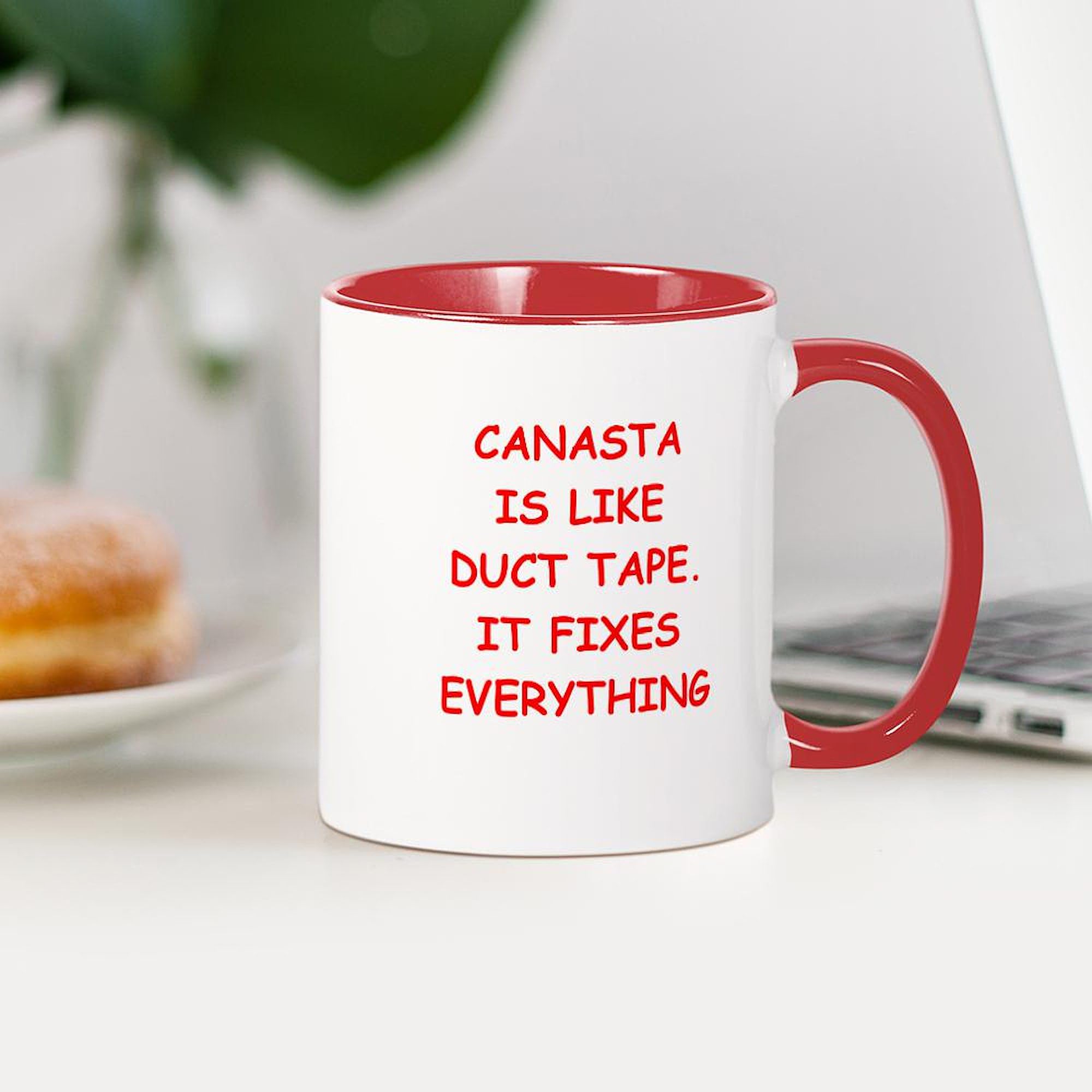 **11 oz (325 ml) Ceramic Coffee Mug - Canasta Design by CafePress - Perfect for Hot Drinks, Office Use & Gift Giving**