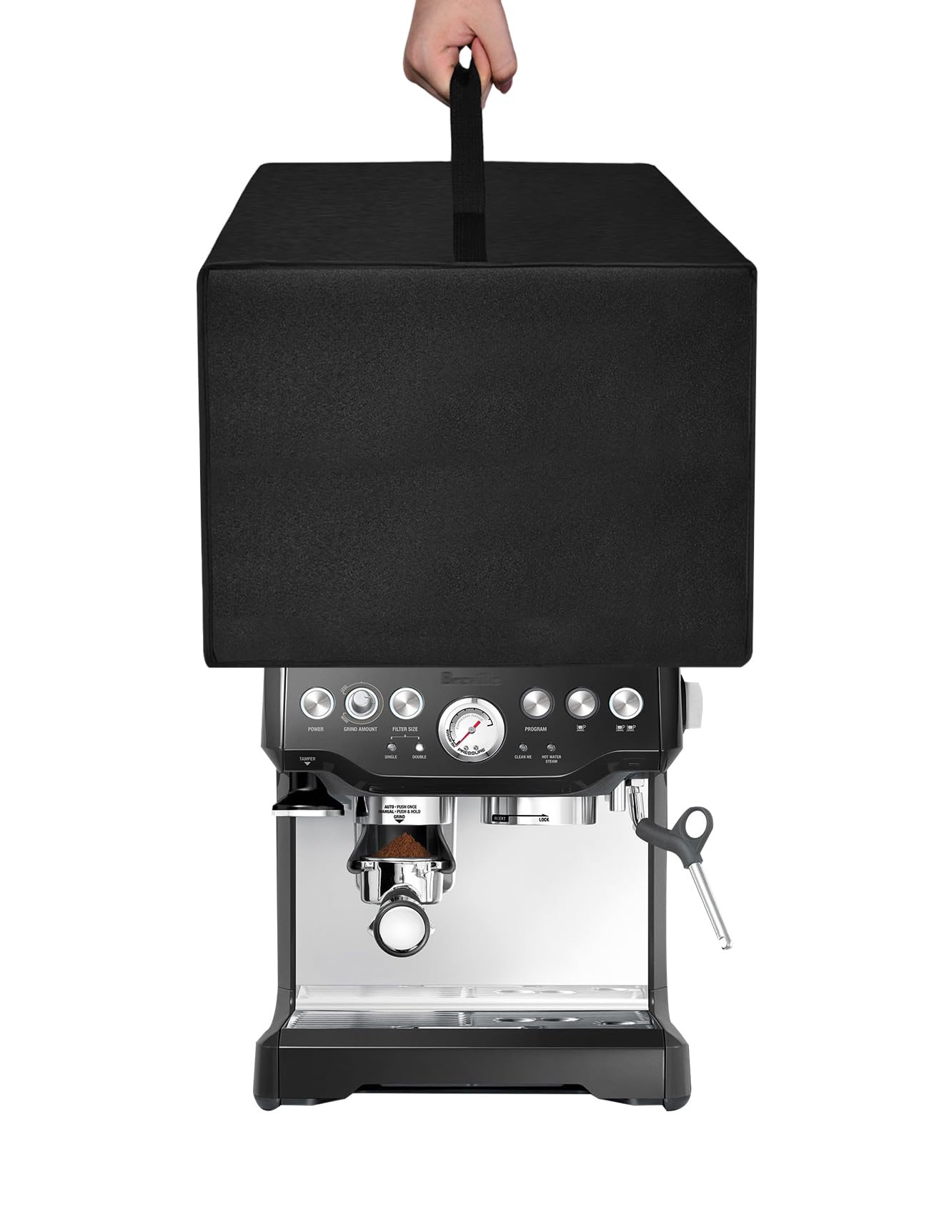 Premium Heat-Resistant Waterproof Espresso Machine Cover - Compatible with Breville BES870XL, BES880BSS, BES876BSS | Heavy Duty Stainless Steel Coffee Maker Protection | Perfect for Home & Cafe Use